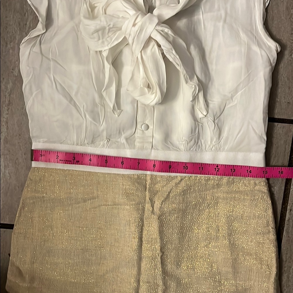 Loft 6P White and Gold Dress - Picture 3 of 4